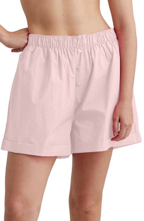 Papinelle Boyfriend Cotton Boxer Shorts Pink at Nordstrom,