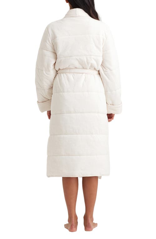 Papinelle Cuddle Puffa Quilted Robe In Sea Salt