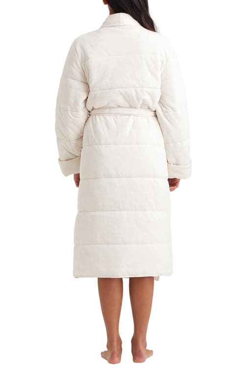 Shop Papinelle Cuddle Puffa Quilted Robe In Sea Salt