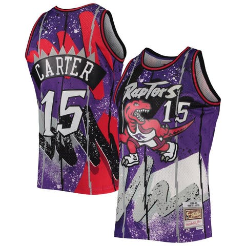 Men's Mitchell & Ness Vince Carter Purple/Red Toronto Raptors Big & Tall  Name & Number Short Sleeve Hoodie
