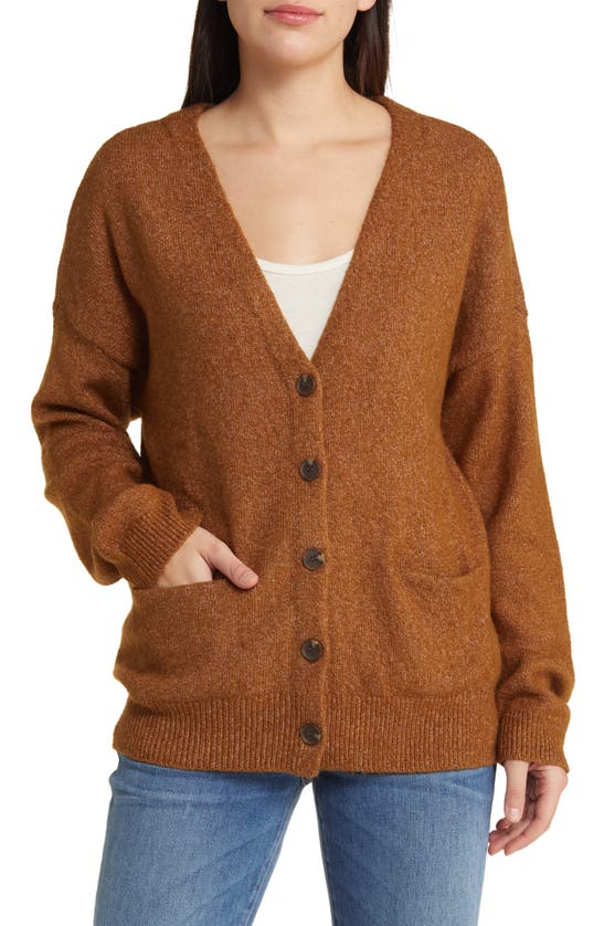 Treasure & Bond Clean Oversize Cardigan In Brown Temple