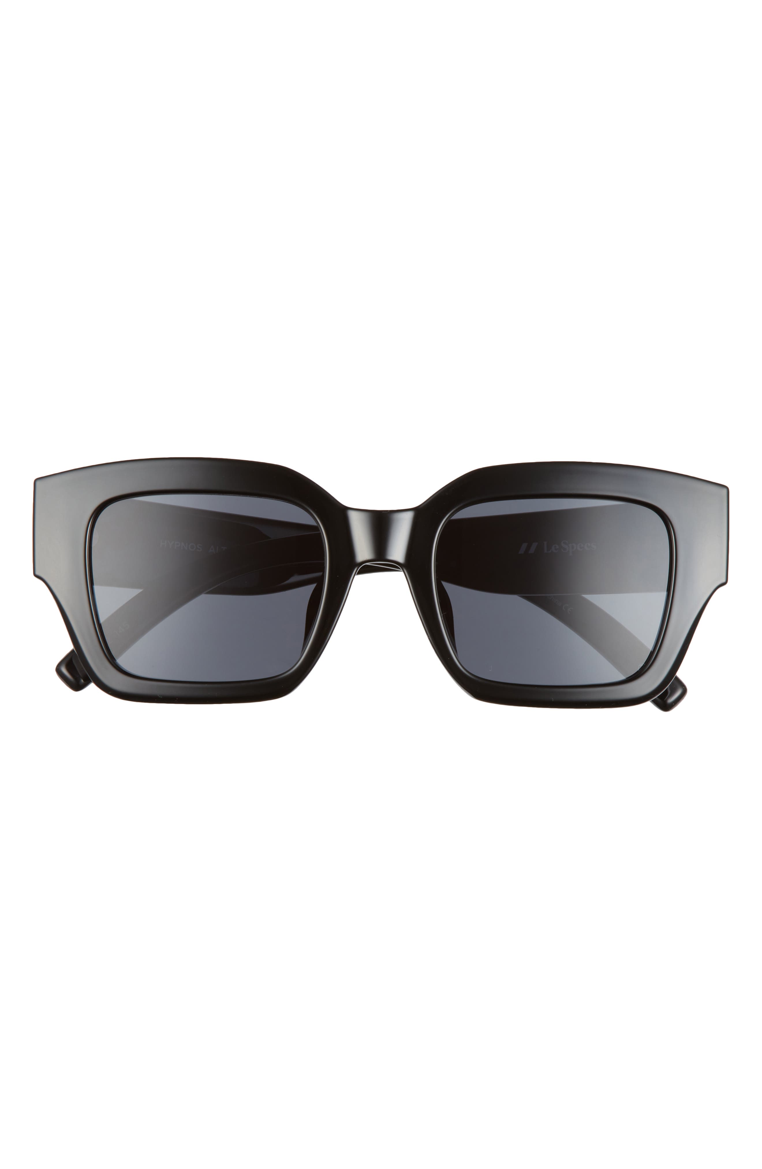 Le Specs Hypnos Alt Fit 50mm Square Sunglasses in Black /Smoke Mono at Nordstrom