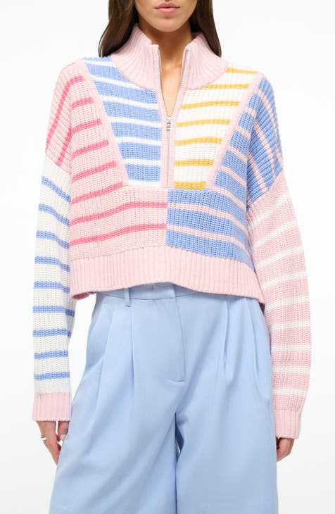 Solid & Striped® Quarter-Zip Pullover Sweatshirt in Colorblock Stripe