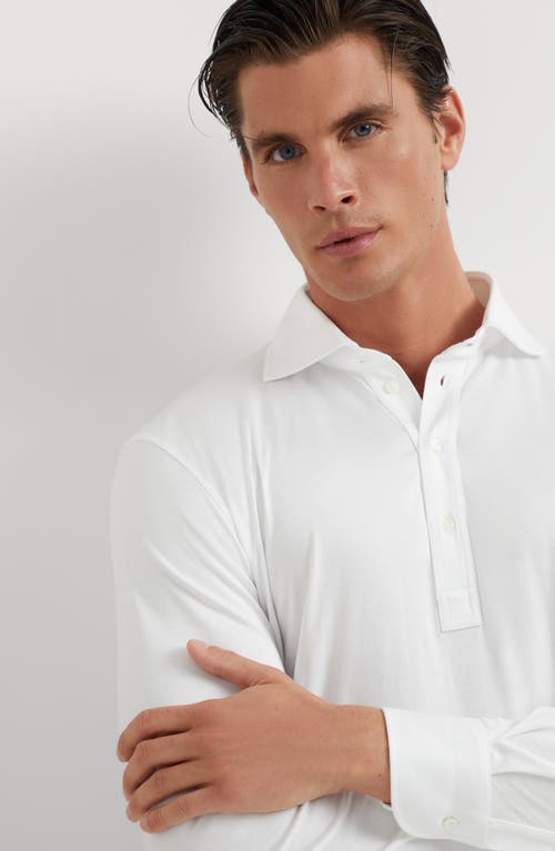 Shop Brunello Cucinelli Jersey Polo Shirt In White