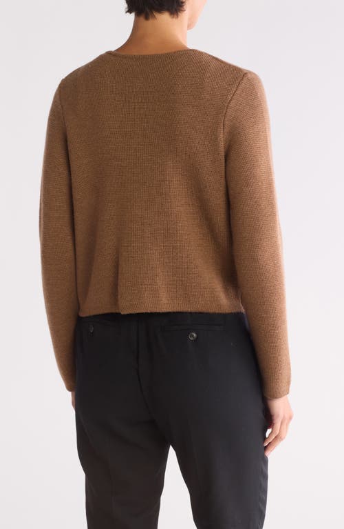 Bruno Magli Crewneck Merino Wool Cardigan In Vicuna