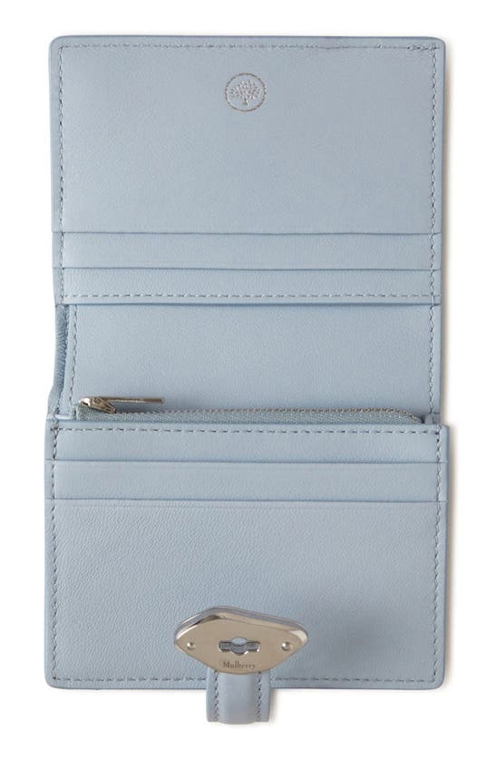 Shop Mulberry Lana Compact High Gloss Leather Bifold Wallet In Poplin Blue