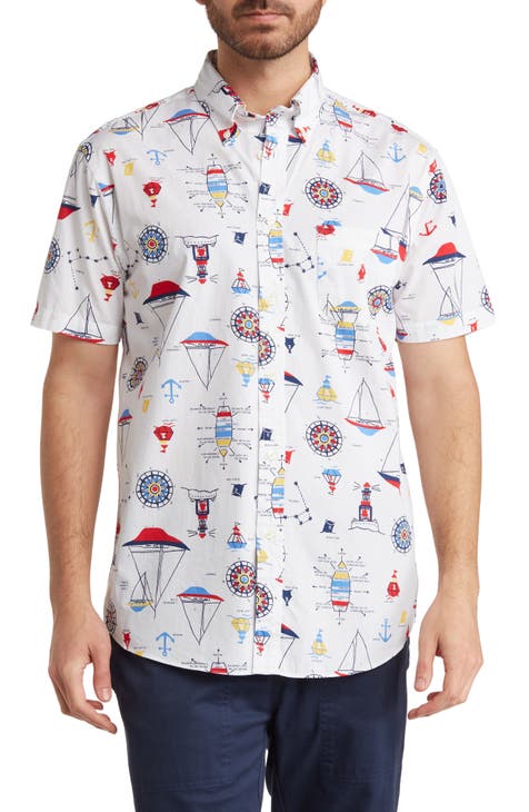 Nautical Poplin Button-Down Shirt