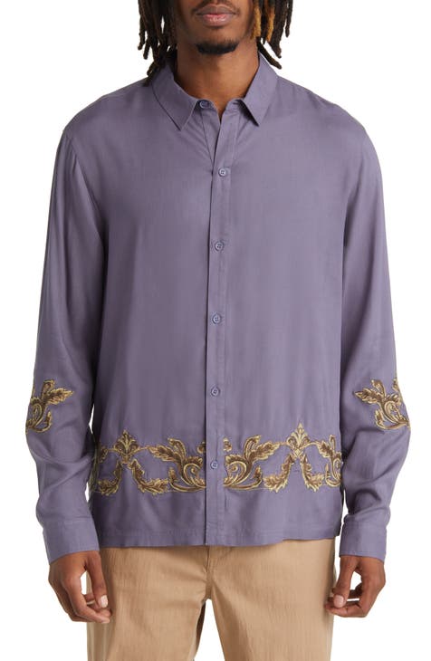 Embroidered Button-Up Shirt