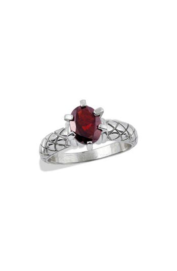Savvy Cie Jewels Garnet Textured Ring In Metallic