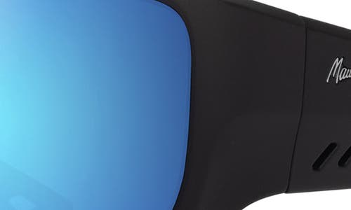 Maui Jim Keha 63mm Polarized Oversize Rectangular Sunglasses In Matte Black