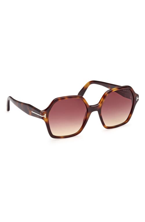 Shop Tom Ford Romy 56mm Polarized Geometric Sunglasses In Shiny Blonde Havana/rose