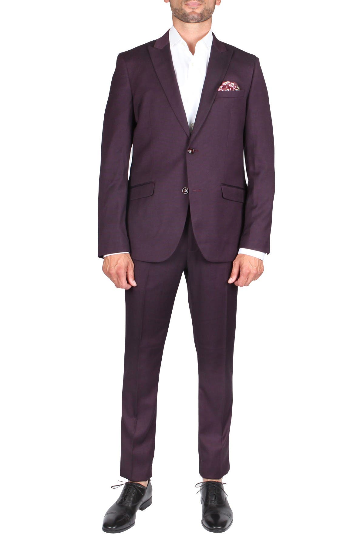 burgundy slim fit suit