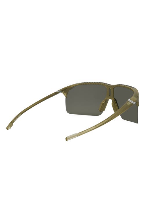 Shop Tag Heuer Vingt Sept 132mm Mirrored Mask Sunglasses In Matte Yellow/brown Mirror