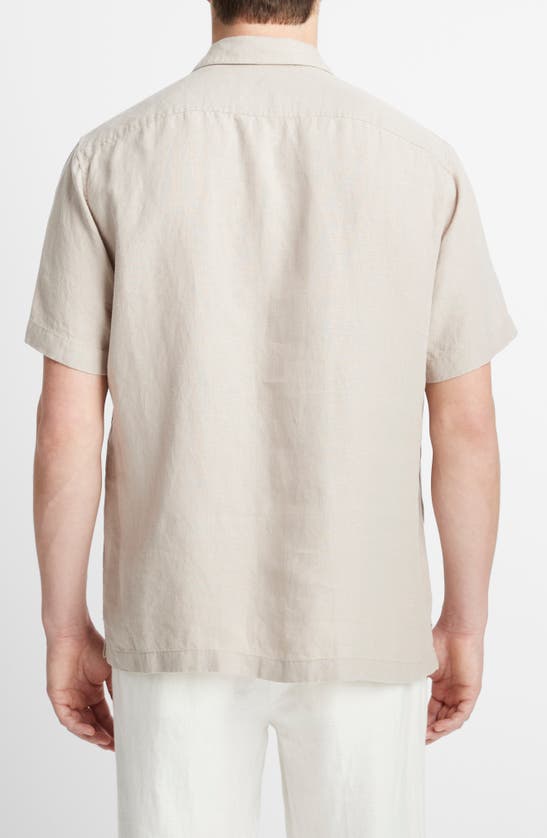Shop Vince Quarter Zip Short Sleeve Shirt In Pumice Rock