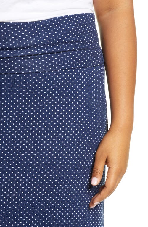 Loveappella Roll Top Maxi Skirt In Navy/ivory