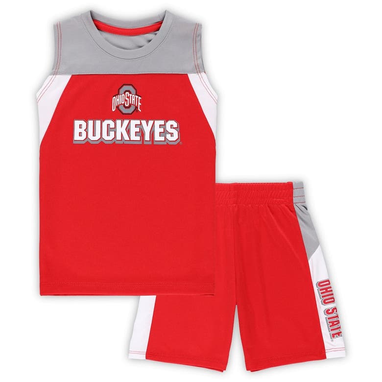 Colosseum Kids' Toddler  Scarlet Ohio State Buckeyes Ozone Tank Top & Shorts Set