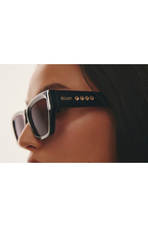 Shop Quay No Apologies 40mm Gradient Square Sunglasses In Black/brown