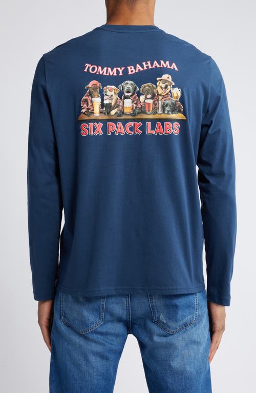 Shop Tommy Bahama Six Pack Labs Long Sleeve Graphic T-shirt In Navy