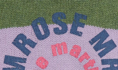 Shop Martine Rose Circle Logo Lambswool Graphic Sweater In Green