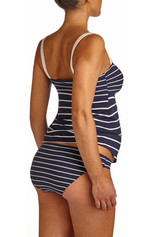 Shop Pez D'or Marine Stripe Maternity Tankini Swimsuit In Navy/white