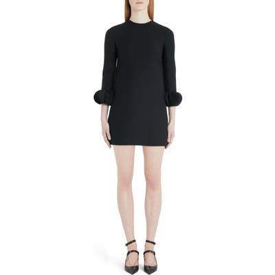Valentino Disc Cuff Wool & Silk Shift Minidress, 6 IT - Black