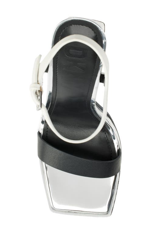 Shop Dkny Maiden Ankle Strap Platform Sandal In Black/cream