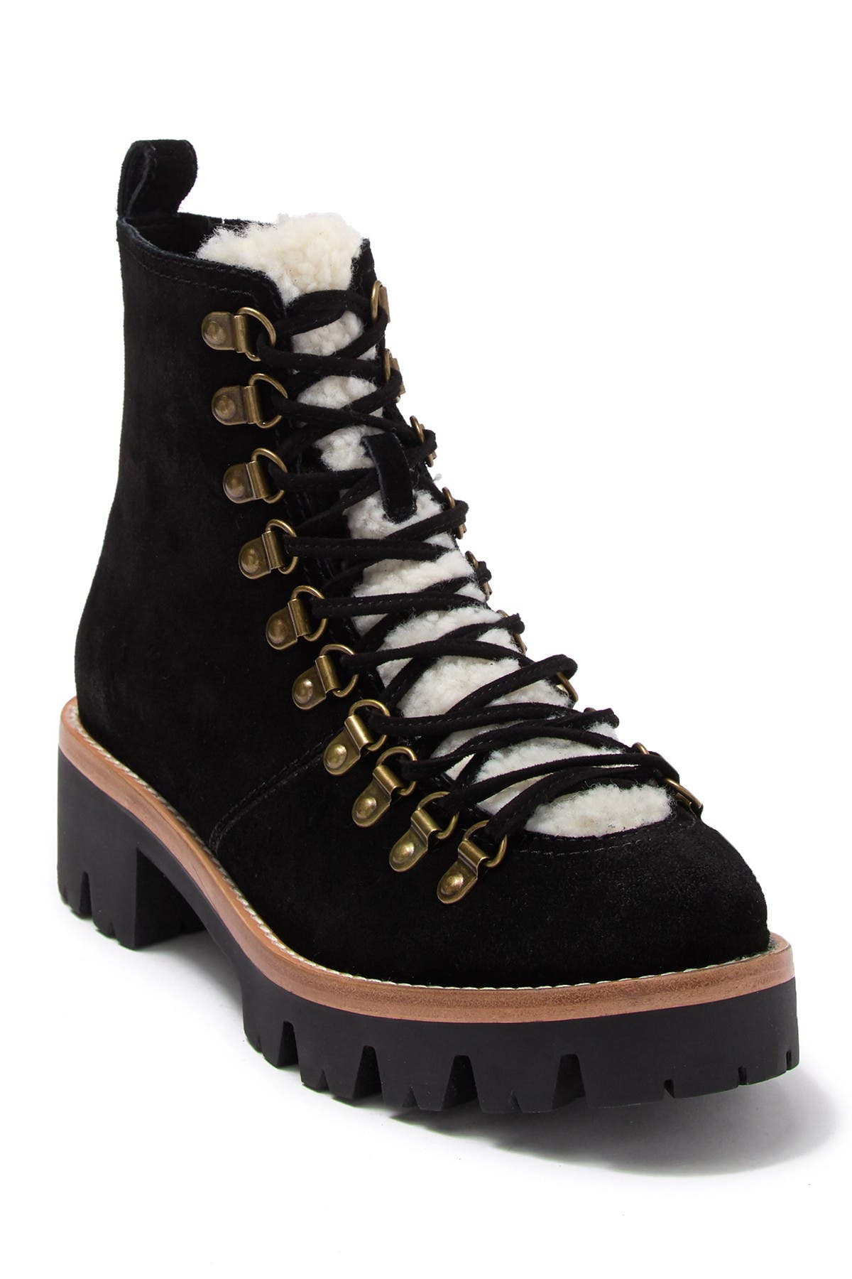 Jeffrey Campbell | Stanley Faux Fur Detail Lace-Up Hiker | Nordstrom Rack