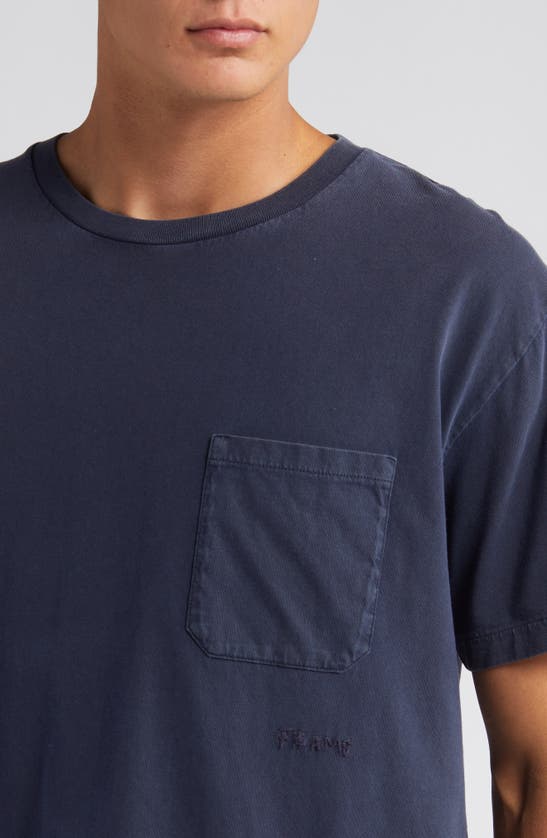 Shop Frame Vintage Wash Pocket T-shirt In Vintage Midnight Blue