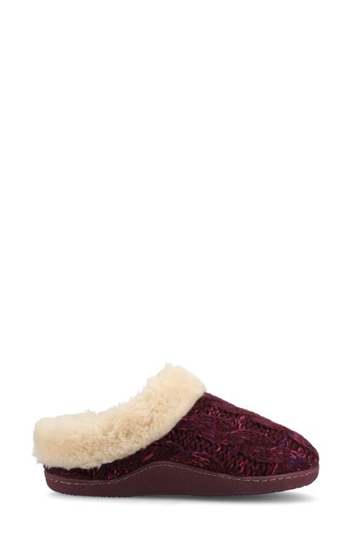 Journee Collection Adiah Faux Fur Trim Slipper In Berry