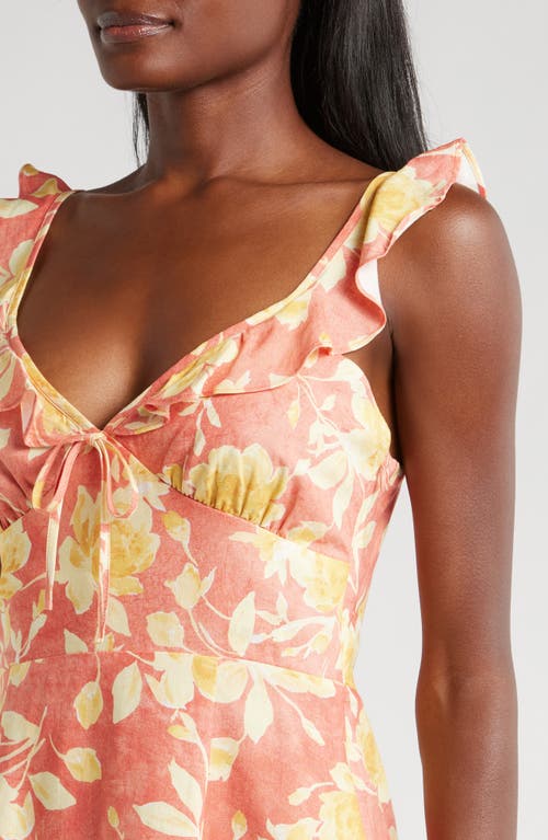 Shop Wayf Goldie Floral Sundress In Amber Roses