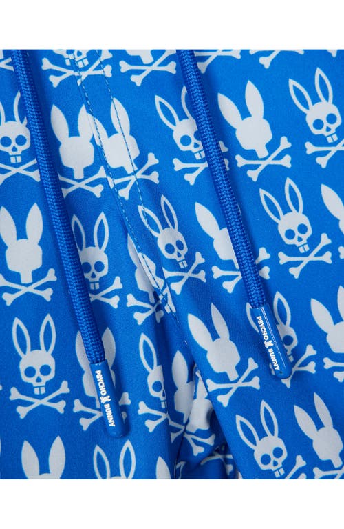 Psycho Bunny Tilden Print Swim Trunks In Nautical Blue