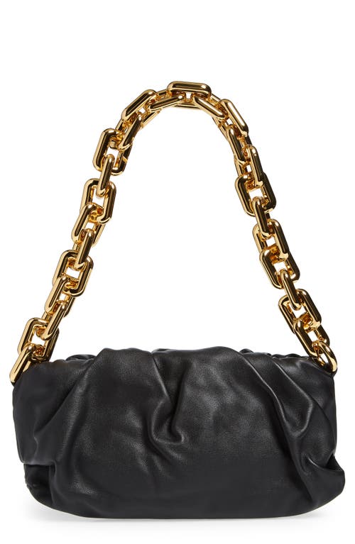 Bottega Veneta Chain Pouch Leather Shoulder Bag in Black Gold