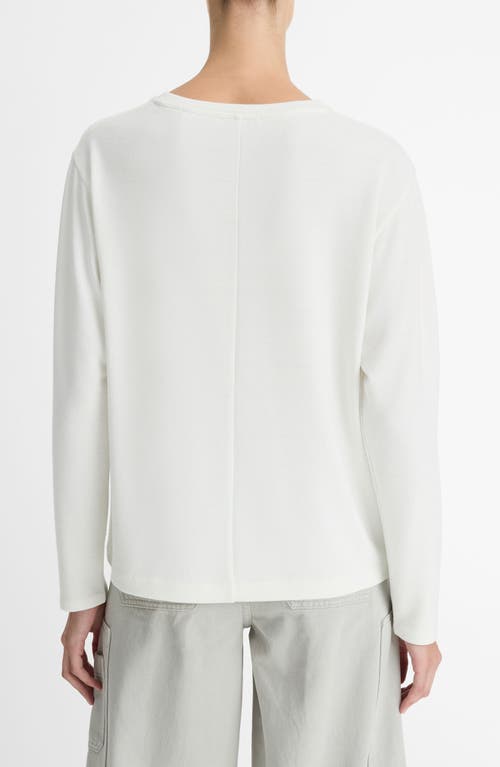 Vince Relaxed Long Sleeve Crewneck Top In Off White