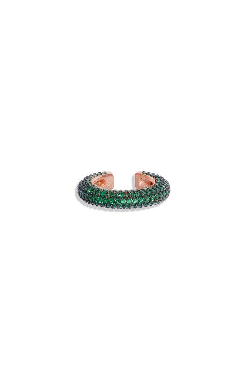 Shop Shymi Pavé Ear Cuff In Gold/green