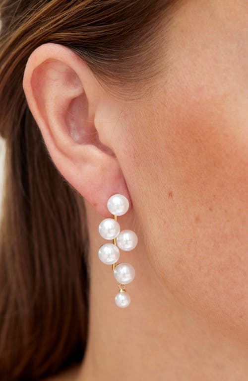 Savvy Cie Jewels Bold Faux Pearl Drop Earrings In Yellow