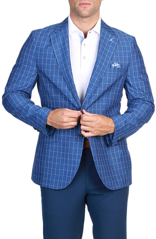 Tailorbyrd Mini Windowpane Sport Coat In Navy