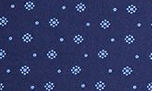 Jachs Classic Fit Floral Short Sleeve Button-up Tech Shirt In Indigo Poly Print
