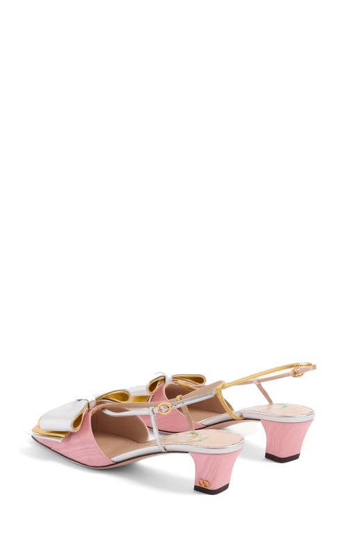 Valentino Pink Bowow Slingback Pumps In Pink