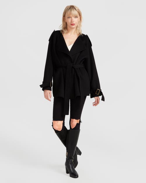 Belle & Bloom Let Me Go Collarless Coat In Black
