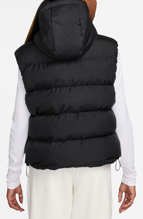 Shop Nike Therma-fit Hooded Puffer Vest In Black/white