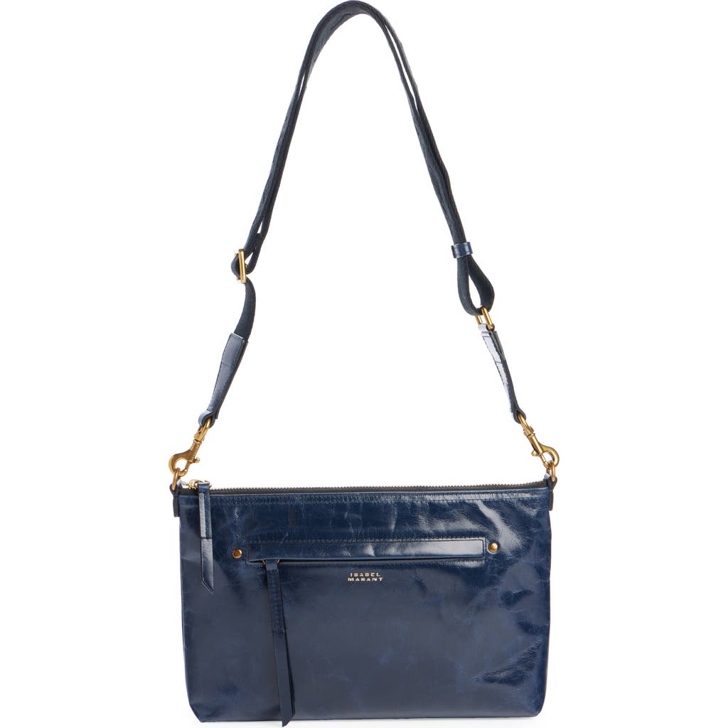 Isabel Marant Nessah Leather Crossbody Bag In Blue