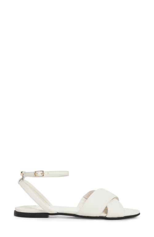 Hugo Boss Boss Millie Ankle Strap Sandal In Open White
