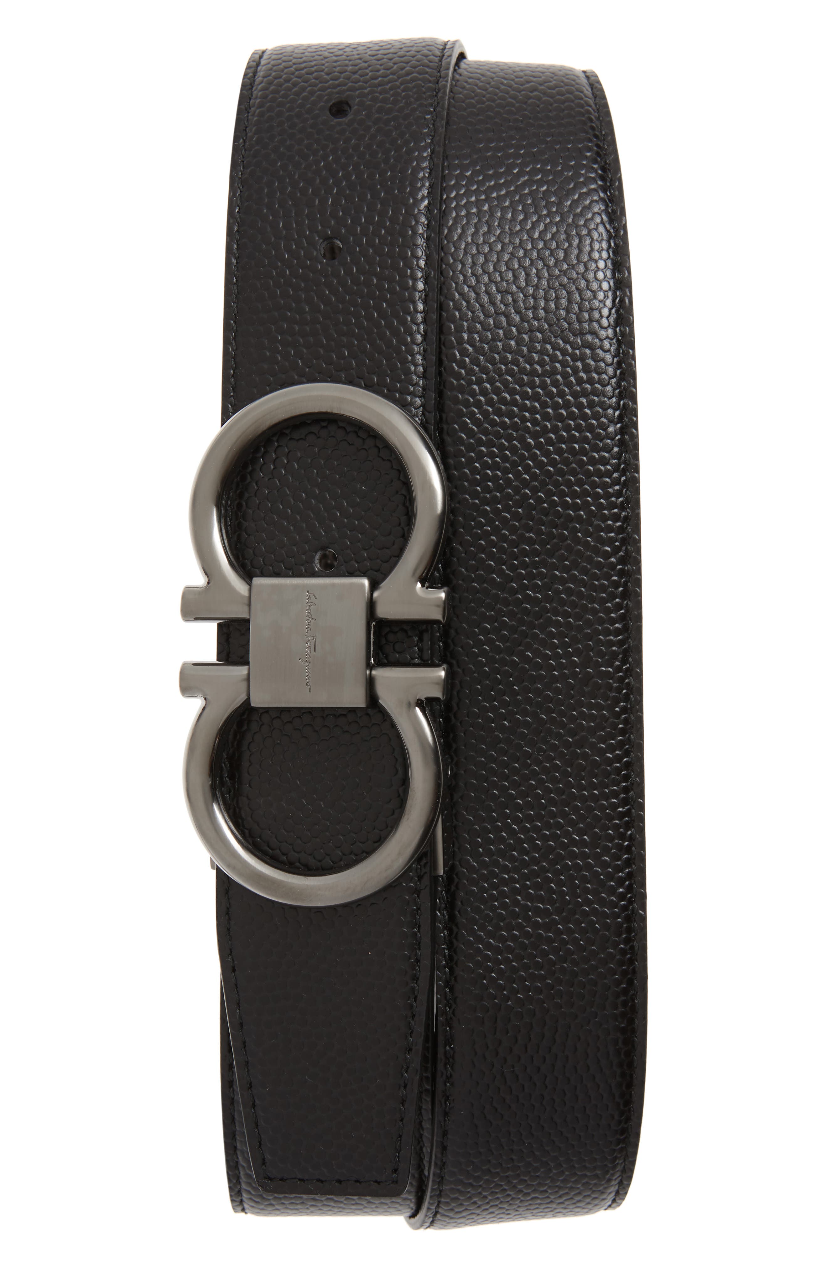 Salvatore Ferragamo Reversible Pebbled Calfskin Belt Nordstrom