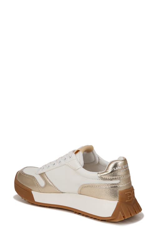 Shop Sam Edelman Layla Sneaker In Off White/molten Gold