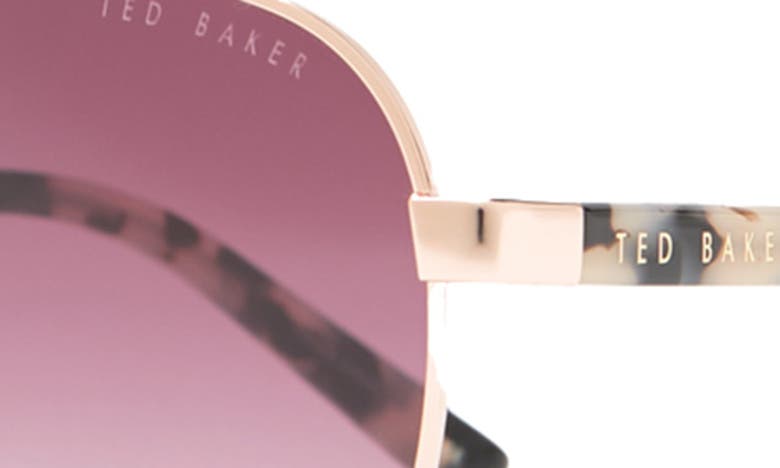 Ted Baker 57mm Metal Frame Aviator Sunglasses In Rose