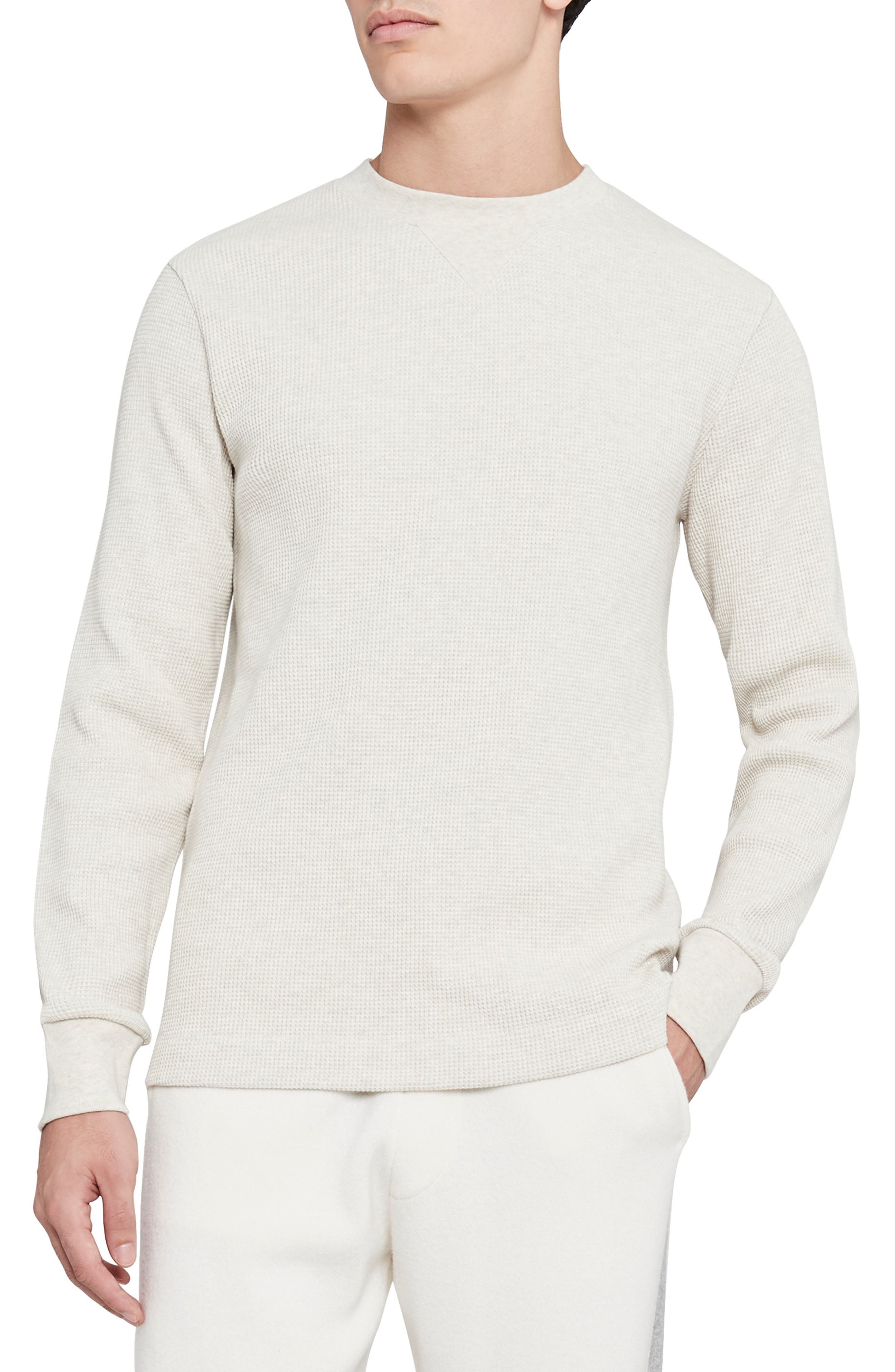 waffle knit crew neck