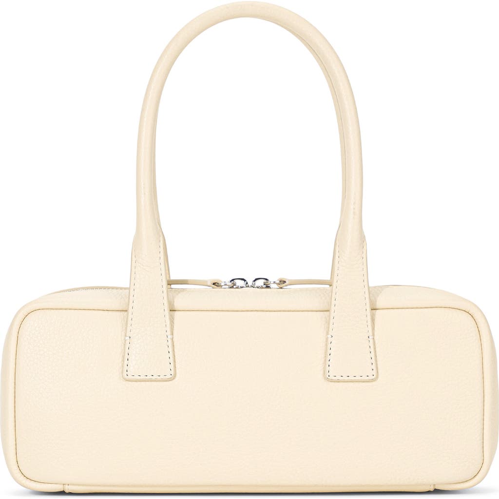 Shop Staud The Dude Leather Shoulder Bag In Cream