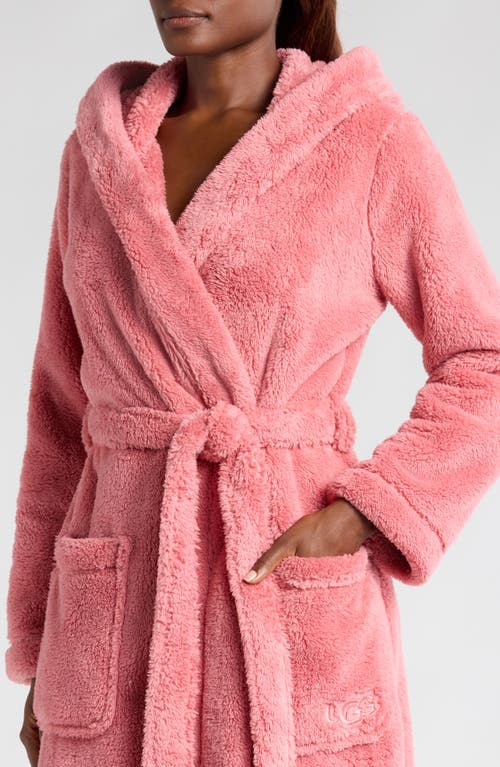 Shop Ugg(r) Aarti Long Fleece Robe In Pink Cedar