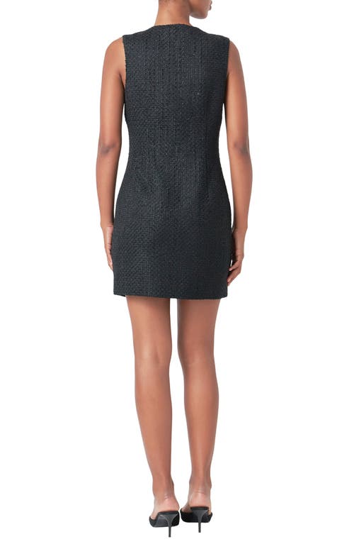 Endless Rose Sleeveless Tweed Minidress In Black