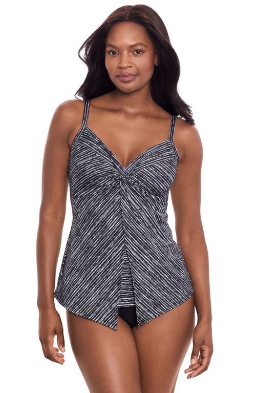 Miraclesuit Selenite Love Knot Underwire Tankini Top In Black/ White